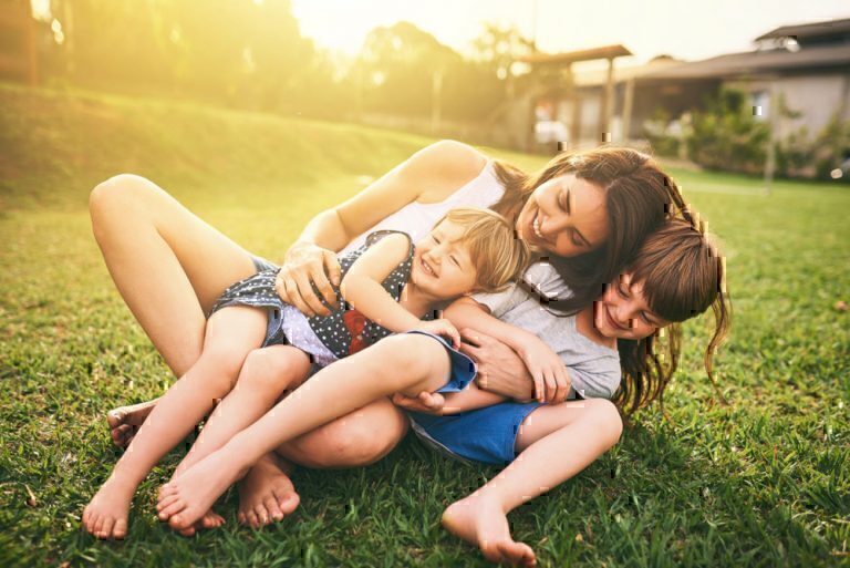 mother with two children