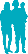 blue silhouette military family