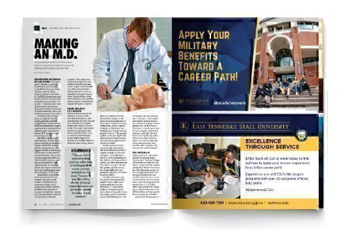 Screen shots of ETSU ads in G.I. Jobs Magazine