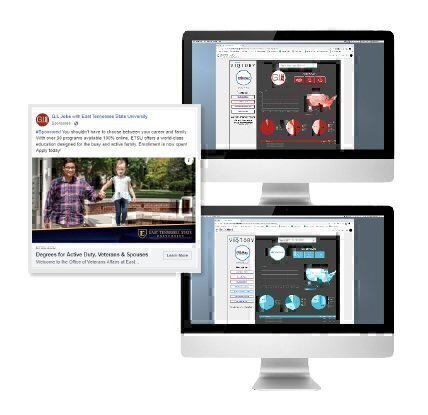 screenshots of digital ads