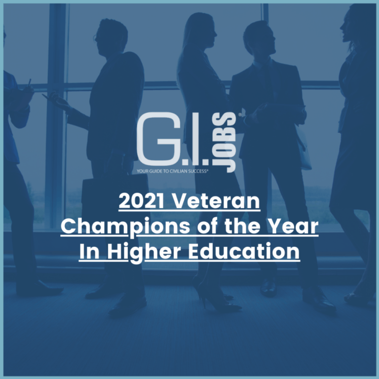 2021 Veteran Champions of the Year in Higher Education